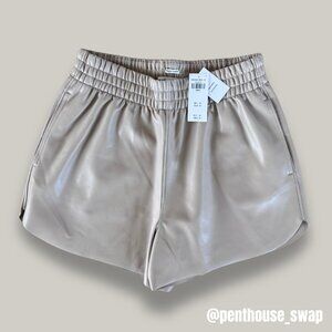 NWT Abercrombie & Fitch Tan Vegan Leather Shorts, Size S